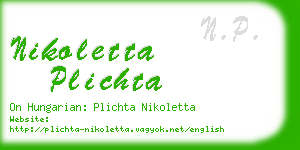 nikoletta plichta business card